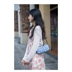 Denim blue casual all-match small square bag