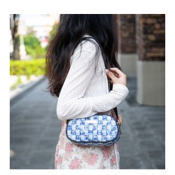 Denim blue casual all-match small square bag