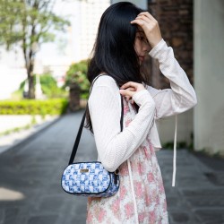 Denim blue casual all-match small square bag