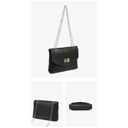 Diamond-patterned small square shoulder bag