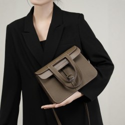 Pure hand-sewn waxed leather women's bag