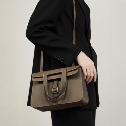 Pure hand-sewn waxed leather women's bag