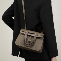 Pure hand-sewn waxed leather women's bag