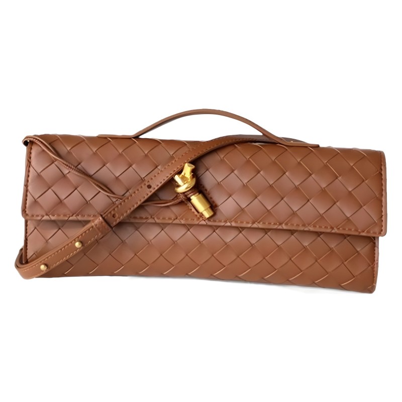 Braided leather evening bag baguette