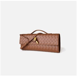 Braided leather evening bag baguette